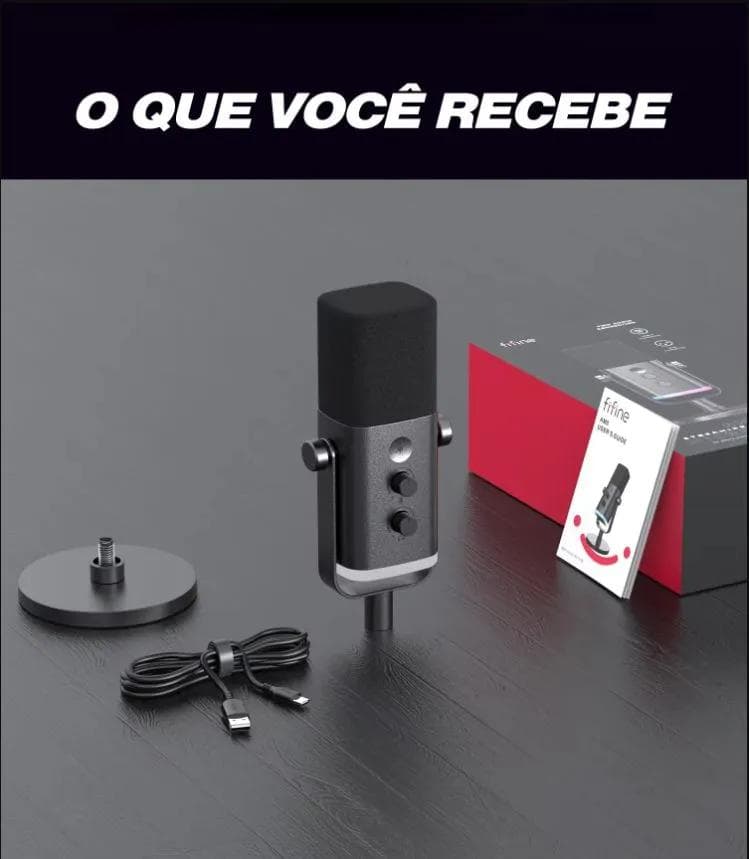 Microfone Fifine Am8 Dinâmico Cardioide Cor Preto - view 4