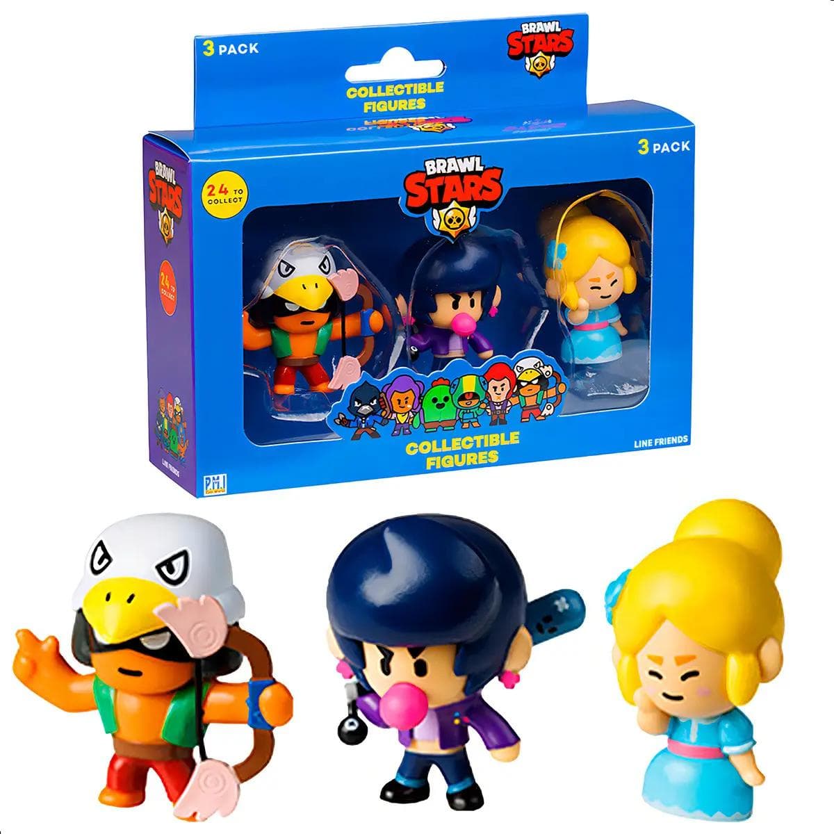 Pack 3 Bonecos Colecionáveis Brawl Stars Mini Figuras Brawlers - view 1