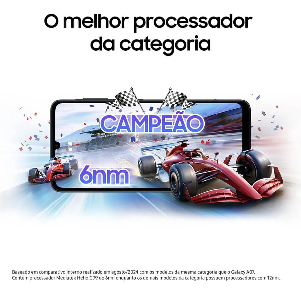 Celular Samsung Galaxy A07 256gb, 8gb, Câmera 50mp, Tela 6.7 , Proteção Ip54, Processador 6nm - Preto - view 3