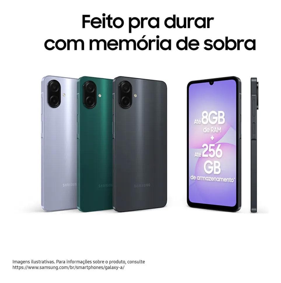 Celular Samsung Galaxy A07 256gb, 8gb, Câmera 50mp, Tela 6.7 , Proteção Ip54, Processador 6nm - Preto - view 2